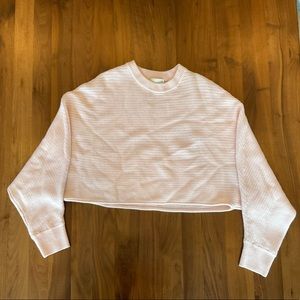 Wilfred Free (Aritzia) Baby Pink Batwing Cropped Sweater